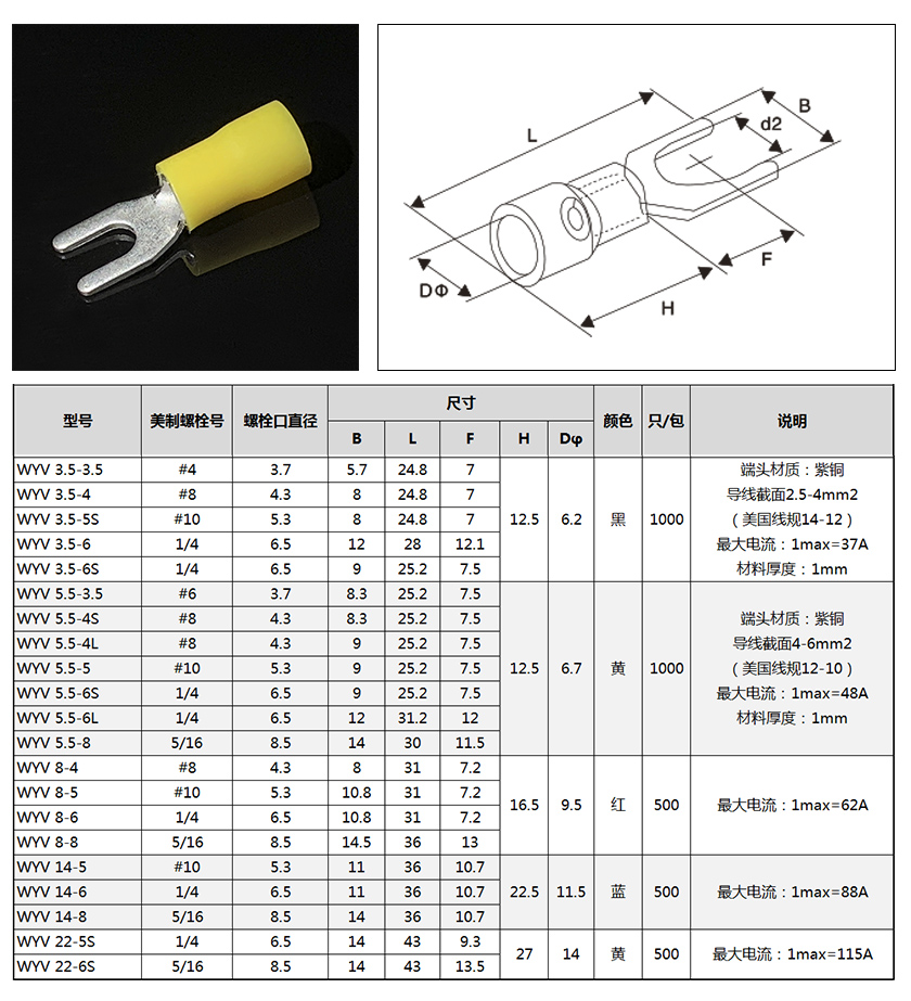 叉型預絕緣冷壓端子